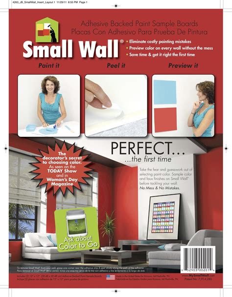 Small Wall Adhesive Back Paint Sample Board 